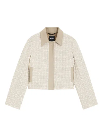 HUGO BOSS TWEED CROPPED JACKET