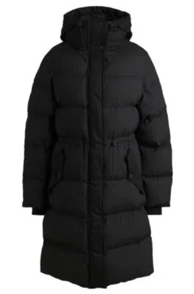 HUGO BOSS WATER-REPELLENT PARKA JACKET IN QUILTED CORDUROY-EFFECT FABRIC