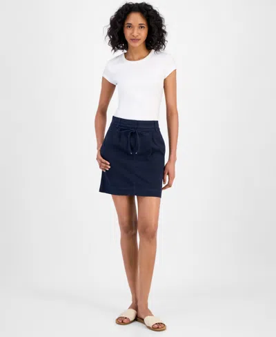 HUGO BOSS WOMEN'S BELTED FRONT-ZIP MINI SKIRT