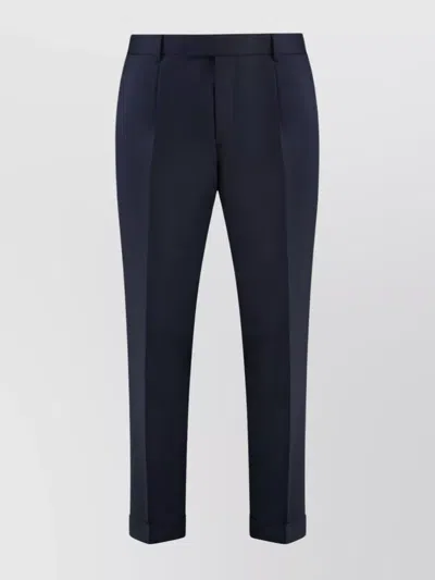 HUGO BOSS WOOL TROUSERS WITH BELT LOOPS AND CUFFS