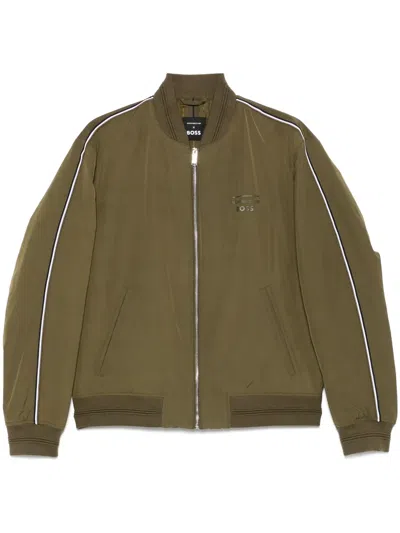 HUGO BOSS X PORSCHE PIPED-TRIM BOMBER JACKET