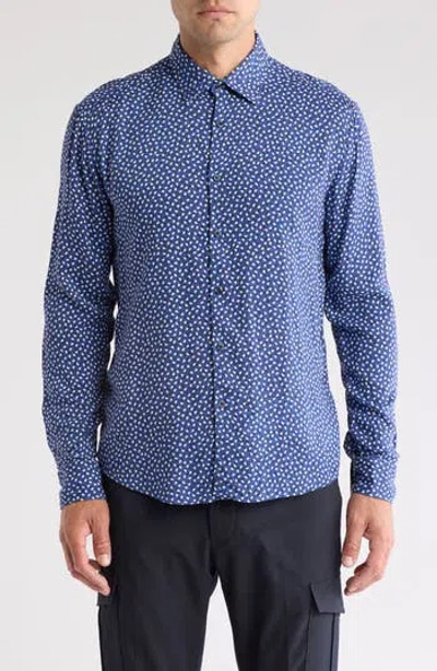 HUGO BOSS HUGO ERMO SLIM FIT SCATTER DOT BUTTON-UP SHIRT