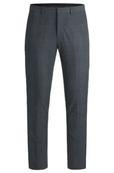 HUGO BOSS EXTRA-SLIM-FIT TROUSERS IN CHECKED STRETCH FABRIC