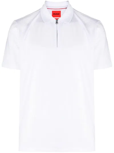 HUGO BOSS HALF-ZIP COTTON-BLEND POLO SHIRT