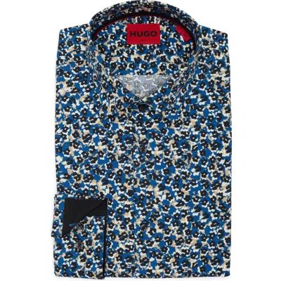 HUGO BOSS HUGO KOEY TRIM FIT COTTON BUTTON-UP SHIRT