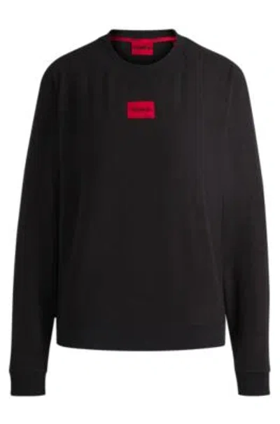 HUGO BOSS RELAXED-FIT SWEATSHIRT IN TERRY WITH RED LOGO LABEL