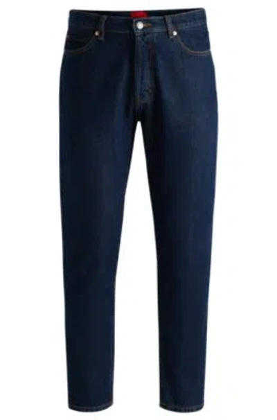 HUGO BOSS TAPERED-FIT JEANS IN DARK-BLUE DENIM