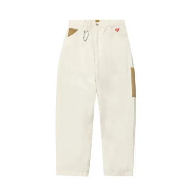 HUMAN MADE HUMAN MADE HERRINGBONE PAINTER PANTS 'WHITE'