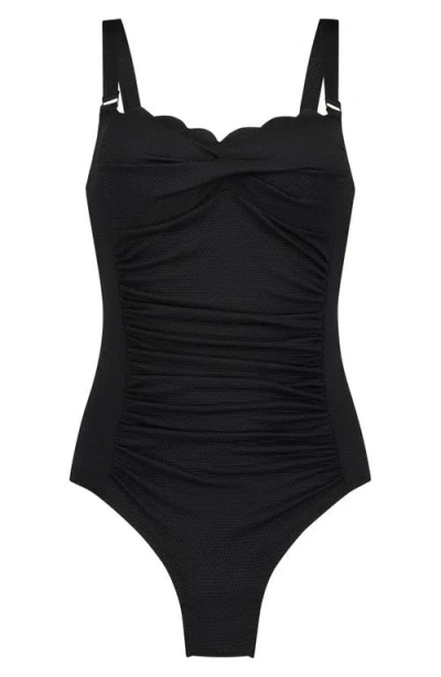 HUNKEMOLLER HUNKEMÖLLER SCALLOPED ONE-PIECE SWIMSUIT