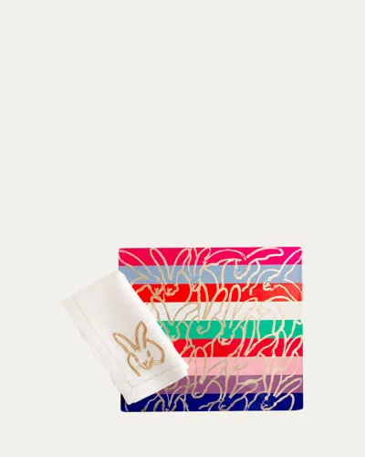 HUNT SLONEM BANDED BUNNY GOLD LEAF & LACQUER PLACEMAT