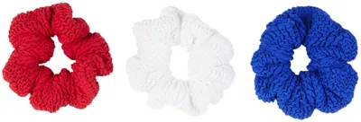 HUNZA G SSENSE EXCLUSIVE THREE-PACK KIDS MULTICOLOR SCRUNCHIES
