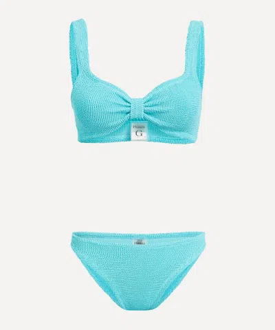 HUNZA G HUNZA G WOMEN'S AQUA BONNIE BIKINI