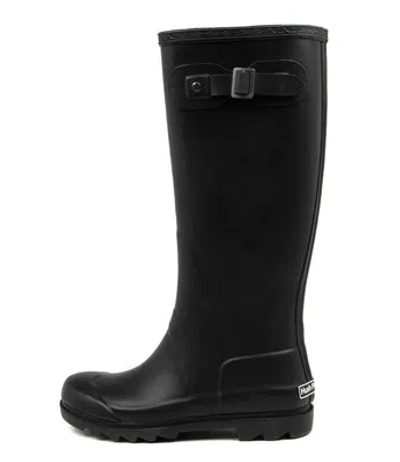 HUSH PUPPIES HUSH PUPPIES DOWNPOUR BLACK RUBBER WOMENS SHOES CASUAL BOOTS LONG