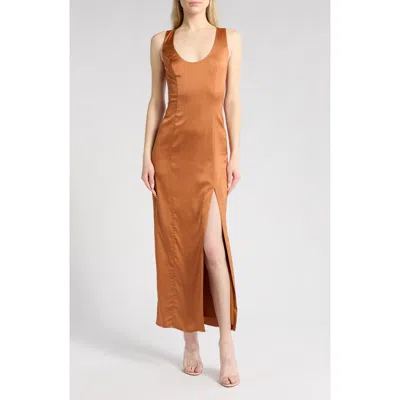 HUTCH HUTCH SLEEVELESS SATIN MAXI DRESS