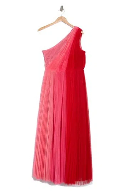 HUTCH HUTCH TARINA PRINT PLEATED ONE-SHOULDER GOWN