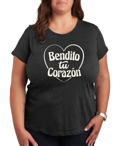 HYBRID APPAREL BENDITO TU CORAZON PLUS SIZE GRAPHIC TEE