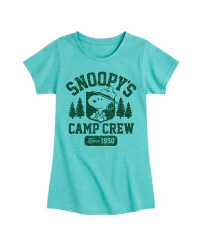 HYBRID APPAREL BIG GIRLS PEANUTS SNOOPY'S CAMPING CREW GRAPHIC T-SHIRT