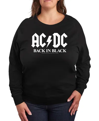 HYBRID APPAREL PLUS SIZE ACDC LOGO BACK IN BLACK GRAPHIC PULLOVER TOP