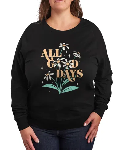 HYBRID APPAREL PLUS SIZE ALL GOOD DAYS GRAPHIC CREW NECK TOP