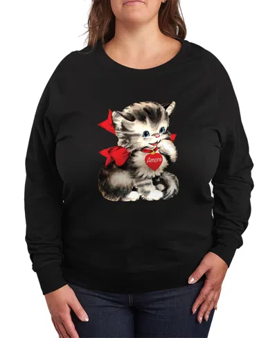 HYBRID APPAREL PLUS SIZE AMORE VALENTINES DAY GRAPHIC CREW NECK TOP