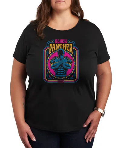 HYBRID APPAREL PLUS SIZE BLACK PANTHER GRAPHIC CREW NECK TEE