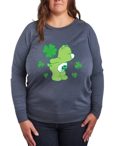HYBRID APPAREL PLUS SIZE CARE BEARS ST. PATRICK'S DAY CLOVER GRAPHIC CREW NECK TOP