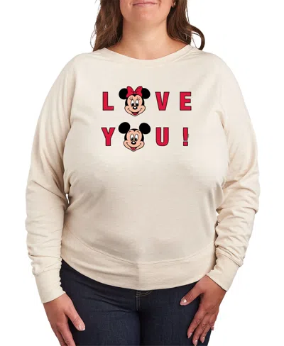 HYBRID APPAREL PLUS SIZE DISNEY MICKEY AND MINNIE LOVE YOU GRAPHIC PULLOVER T-SHIRT