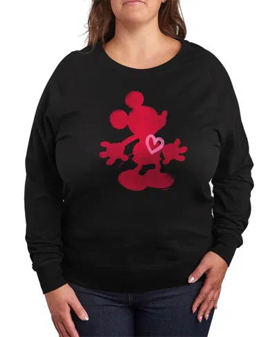 HYBRID APPAREL PLUS SIZE DISNEY MICKEY VALENTINES DAY HEART GRAPHIC CREW NECK TOP