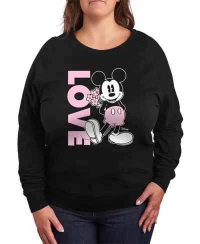 HYBRID APPAREL PLUS SIZE DISNEY MICKEY LOVE GRAPHIC CREW NECK TOP