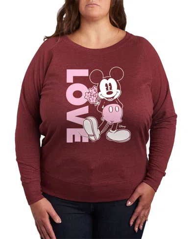 HYBRID APPAREL PLUS SIZE DISNEY MICKEY LOVE GRAPHIC CREW NECK TOP