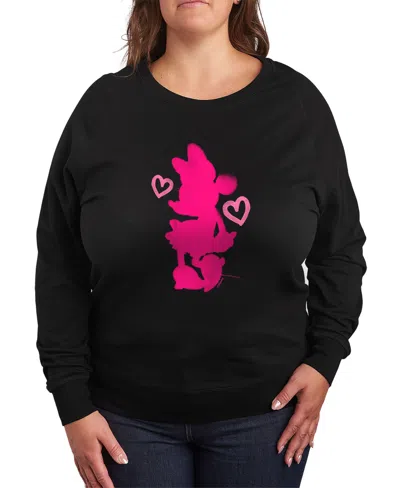 HYBRID APPAREL PLUS SIZE DISNEY MINNIE VALENTINES DAY HEART GRAPHIC CREW NECK TOP