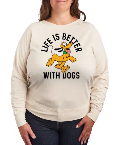 HYBRID APPAREL PLUS SIZE DISNEY PLUTO LIFE IS BETTER WITH DOGS GRAPHIC PULLOVER T-SHIRT