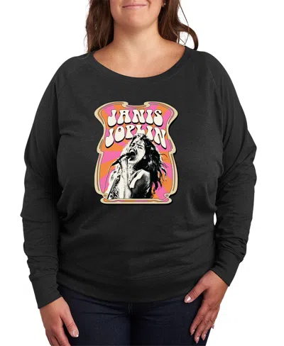 HYBRID APPAREL PLUS SIZE JANIS JOPLIN GRAPHIC PULLOVER TOP