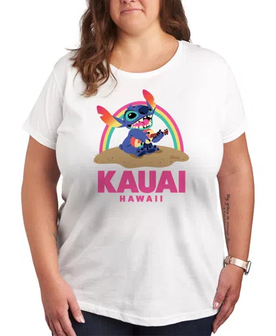 HYBRID APPAREL PLUS SIZE LILO STITCH KAUAI HAWAII GRAPHIC T-SHIRT