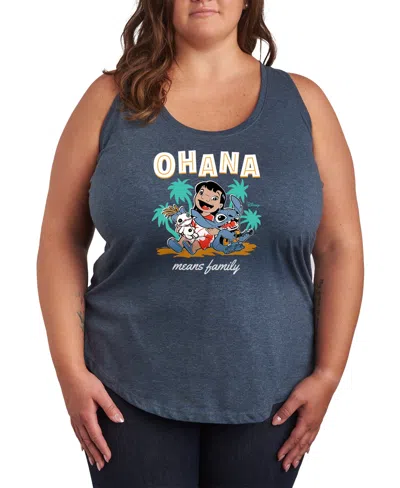 HYBRID APPAREL PLUS SIZE LILO STITCH OHANA MEANS FAMILY GRAPHIC TANK TOP