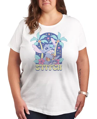 HYBRID APPAREL PLUS SIZE LILO STITCH UKULELE GRAPHIC T-SHIRT