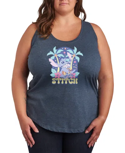HYBRID APPAREL PLUS SIZE LILO STITCH UKULELES GRAPHIC TANK TOP