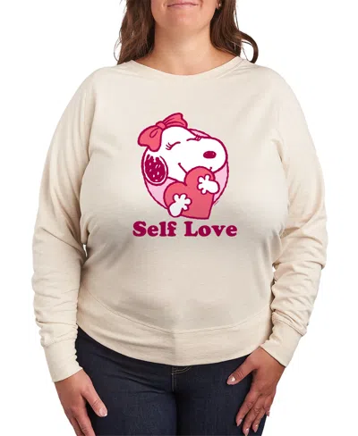 HYBRID APPAREL PLUS SIZE PEANUTS SELF LOVE GRAPHIC PULLOVER T-SHIRT