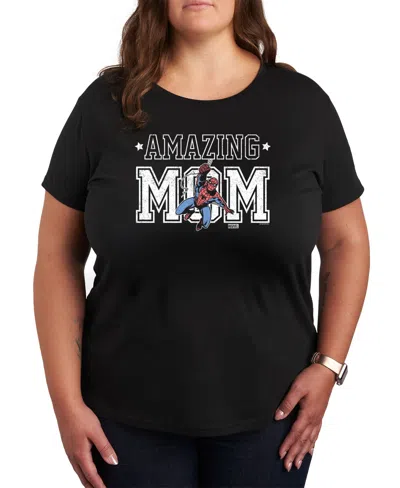 HYBRID APPAREL PLUS SIZE MARVEL SPIDER-MAN AMAZING MOM GRAPHIC CREW NECK TEE