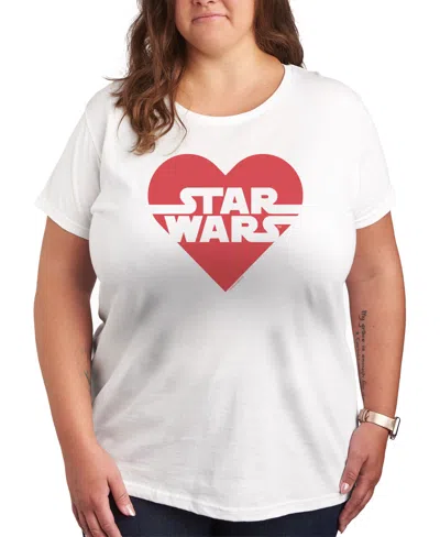 HYBRID APPAREL PLUS SIZE STAR WARS HEART GRAPHIC CREWNECK T-SHIRT