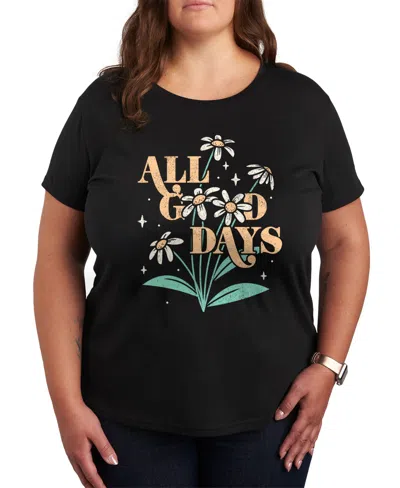 HYBRID APPAREL PLUS SIZE TRENDY ALL GOOD GRAPHIC CREW NECK T-SHIRT