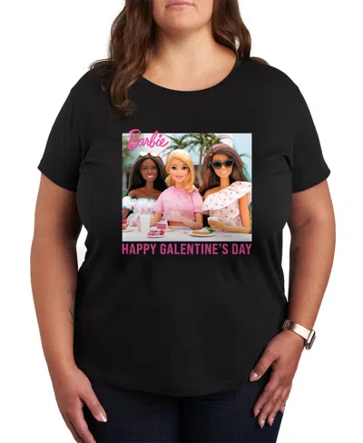 HYBRID APPAREL PLUS SIZE TRENDY BARBIE HAPPY GALENTINE'S DAY GRAPHIC CREW NECK T-SHIRT