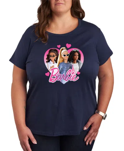 HYBRID APPAREL PLUS SIZE TRENDY BARBIE HEART GRAPHIC CREW NECK T-SHIRT