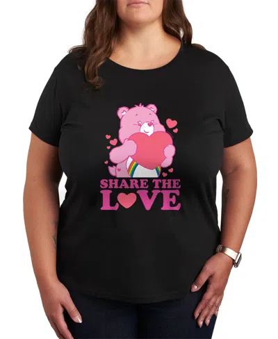 HYBRID APPAREL PLUS SIZE TRENDY CARE BEARS SHARE THE LOVE GRAPHIC CREW NECK T-SHIRT