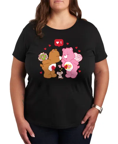 HYBRID APPAREL PLUS SIZE TRENDY CARE BEARS VALENTINE'S DAY GRAPHIC CREW NECK T-SHIRT