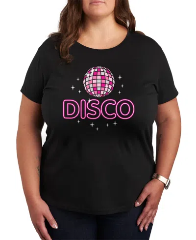 HYBRID APPAREL PLUS SIZE TRENDY DISCO FLASH GRAPHIC CREW NECK T-SHIRT