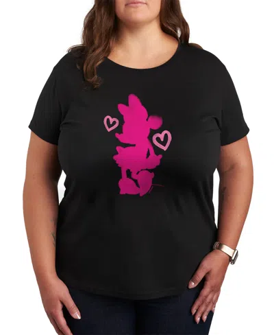 HYBRID APPAREL PLUS SIZE TRENDY DISNEY MINNIE HEART GRAPHIC CREW NECK T-SHIRT