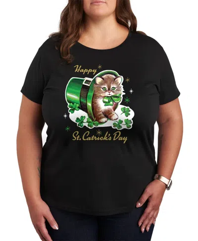 HYBRID APPAREL PLUS SIZE TRENDY HAPPY ST CATRICK'S DAY GRAPHIC CREW NECK T-SHIRT