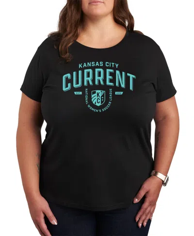 HYBRID APPAREL PLUS SIZE TRENDY KANSAS CITY CURRENT GRAPHIC CREW NECK T-SHIRT