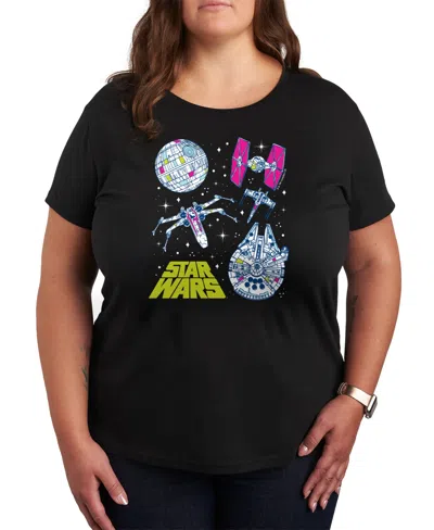 HYBRID APPAREL PLUS SIZE TRENDY STAR WARS CLASSICS GRAPHIC CREWNECK T-SHIRT